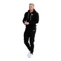 Aspire Wear Mens Black Core Tracksuit Hoodie and Bottoms Set – Sport and Gym Fitness Track Suit Active Stretch Sport Slim Fit Top with Joggers (L)