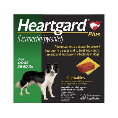 Heartgard Plus For Medium Dogs 26-50lbs (Green) 6 Doses