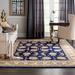 Blue/Navy 93 x 0.5 in Area Rug - Astoria Grand Oboyle Handmade Tufted Silk/Wool Navy Blue Area Rug Silk/Wool | 93 W x 0.5 D in | Wayfair