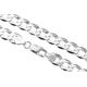 Aka Gioielli® - Women Men Rhodium Plated 925 Sterling Silver Necklace - Flat Cuban Curb Chain 9.1 mm - 24 inch