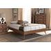 Baxton Studio Lissette Mid-Century Modern Walnut Brown Finished Wood King Size Platform Bed Frame - MG9704-Ash Walnut-Bed Frame-King