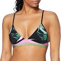 Seafolly Women's Reversible Fixed Triangle Bikini Top Swimsuit, Lars Palmas Black, 10