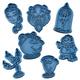 Cuticuter Beauty and Beast Pack Cookie Cutter, Blue, 16 x 14 x 1.5 cm, 7 Pieces