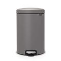 Brabantia NewIcon Pedal Bin 20L (Mineral Concrete Grey) Soft-Closure Rubbish Bin with Removable Inner Bucket + Free Bin Bags