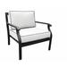 Madison Patio Chair w/ Cushions in Gray/White kathy ireland Homes & Gardens by TK Classics | 33 H x 31.88 W x 33 D in | Wayfair KI062B-CC-SNOW