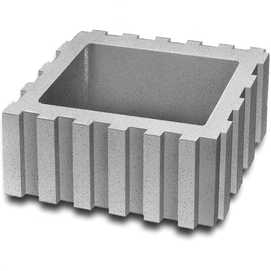 EHL Pflanzstein eckig Rasterflor anthrazit Mauerstein, 30x40x25 cm (klein) Image