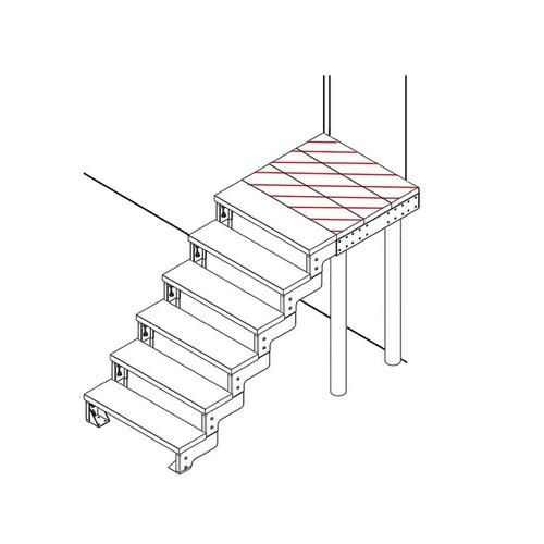 DOLLE Podest für Außentreppe Gardentop, Anthrazit Gartentreppe, 80×88 cm