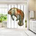 East Urban Home 71" x 74" Animals Shower Curtain, Barbara Manatee by T.J. Heiser Polyester in Pink | 71 H x 74 W in | Wayfair