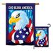 Breeze Decor Freedom Eagle Americana Patriotic Impressions 2-Sided Polyester 2 Piece Flag Set in Blue/Brown | 28 H x 18.5 W in | Wayfair