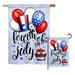 Breeze Decor Celebrate Fourth of July Americana Impressions 2-Sided Polyester 2 Piece Garden Flag in Blue/Gray | 28 H x 18.5 W in | Wayfair