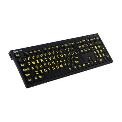 Logickeyboard XL Print NERO PC Slim Line Yellow on...