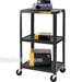 Bretford Adjustable AV Cart with 3 Shelves and 2-outlet Electrical Unit (Black) A2642-E5