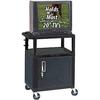 Luxor WT34C2E Tuffy A/V Cabinet Cart with Two Shelves (34x24x18") (Black) WT34C2E