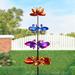 Exhart Lotus Flower Wind Spinner Garden Stake w/ Four Metallic Flowers, 17 by 76 Inches Metal, Size 72.0 H x 17.0 W x 17.0 D in | Wayfair 15419-RS