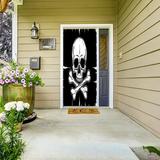 The Holiday Aisle® Skull & Crossbones Door Mural Metal in Black | 80 H x 32 W in | Wayfair CF42B17F23DB47DFBF8415C3611A4F30