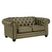 Astoria Grand Ornellas 70" Leather Match Rolled Arm Loveseat Leather Match/Manufactured Wood in Brown | 31 H x 70 W x 38 D in | Wayfair