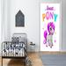 DoorFoto Sweet Pony Door Sign Fabric in White | 96 H x 36 W in | Wayfair 79904594-3696