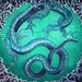 ArtVerse Japanese Dragon Removable Wall Decal Vinyl in Green/Blue | 12 H x 12 W in | Wayfair HOK094A1212A