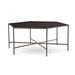 Joe Ruggiero Collection Athena Coffee Table Metal in Black/Brown | 18 H x 43.38 W x 43.38 D in | Wayfair JR001-15-Oak-N