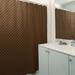 East Urban Home Katelyn Elizabeth Geometric Ombre Stripe Single Shower Curtain Polyester in Black/Brown, Size 74.0 H x 71.0 W in | Wayfair