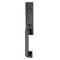 Emtek Davos Handleset w/ Single Cylinder Deadbolt & Door & Rosette in Black | 18 H x 3 W x 3 D in | Wayfair 4818HLOUS19RH