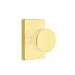 Emtek Privacy (Bed & Bath) Round Knob w/ Modern Rectangular Rose Door Knob Brass in Yellow | 4 H x 2.5 W x 2.5 D in | Wayfair 5212ROUUS3NL