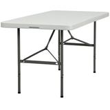 Flash Furniture Noah 30"W x 60"L Bi-Fold Granite White Folding Table - Banquet Table Plastic/Resin/Metal in Gray/White | Wayfair 6-DAD-YCZ-152Z-GG