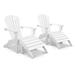 POLYWOOD® Seashell Adirondack Set w/ Ottomans in White | 38.5 H x 55 W x 65 D in | Wayfair PWS113-1-WH