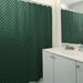 East Urban Home Katelyn Elizabeth Geometric Ombre Stripe Single Shower Curtain Polyester in Green/Black, Size 74.0 H x 71.0 W in | Wayfair