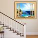 East Urban Home Ocean Window 3D Seaside Wall Decal Vinyl in Gray/White | 36 H x 46 W in | Wayfair 5A55EE3C75FB4883BD1591A3F5AF440A