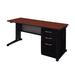 Red Barrel Studio® Fusion Teachers Desk w/ Single Pedestal Drawer Unit Wood in Black/Brown | 29 H x 66 W x 24 D in | Wayfair