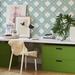 Schumacher x Vera Neumann Square Dance Wallpaper Paper in Green/Blue/White | 27 W in | Wayfair 5009830