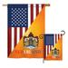 Breeze Decor American Dutch Friendship of the World Impressions Decorative Vertical 2-Sided Flag Set in Blue/Orange | 40 H x 18.5 W in | Wayfair