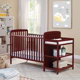 Suite Bebe Ramsey 3-in-1 Convertible Crib & Changer Combo Wood in Red/Brown | 41.75 H x 30.5 W x 18 D in | Wayfair 24900-CH