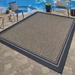 Black/Brown 94 W in Area Rug - Gertmenian Paseo Soroa Havana Brown/Black Classic Border Indoor/Outdoor Flatweave Area Rug Polypropylene | Wayfair