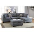 Gray Reclining Sectional - Winston Porter Milani 104" Wide Reversible Sofa & Chaise w/ Ottoman Polyester | 35 H x 104 W x 75 D in | Wayfair