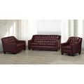 Darby Home Co Debolt 3 Piece Living Room Set Leather Match in Red | 36 H x 77 W x 37 D in | Wayfair Living Room Sets