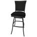 Charlton Home® Cutlip 35" Patio Bar Stool w/ Cushion Metal in Black/Brown | 53 H x 20 W x 20 D in | Wayfair F374BAFF33BA40DABF956C4C3EC50C93