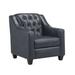 Armchair - Darby Home Co Debolt 33" Wide Tufted Leather Match Armchair Faux Leather/Leather Match/ in Gray | 36 H x 33 W x 37 D in | Wayfair