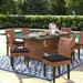 Lark Manor™ Ambroselli Rectangular 6 - Person 80" Long Outdoor Dining Set w/ Cushions Metal in Brown | Wayfair EBFB008213DF4AED88C4DBB22FBE8325