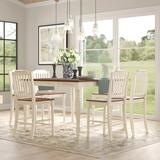 Lark Manor™ Alyssha Counter Height Butterfly Leaf Rubberwood Solid Wood Dining Set Wood in White | Wayfair E8248030EB2C4293A0A342CA97E16E28