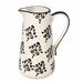 Gracie Oaks Czech White/Black Leaf Print Ceramic Jar Ceramic in Blue/White | 8.5 H x 7 W x 5 D in | Wayfair 61FB83AA5F16451B8CAA6F9E021FA68E