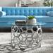Everly Quinn Mattea Clear Glass Round Top Coffee Table w/ Metal Frame Metal in Gray | 18 H x 32 W x 32 D in | Wayfair