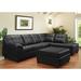 Black Sectional - Red Barrel Studio® Yarber 124" Wide Genuine Leather Right Hand Facing Corner Sectional w/ Ottoman Genuine Leather | Wayfair