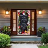 The Holiday Aisle® Merry Christmas & Happy New Year Door Mural Polyester in White | 80 H x 36 W in | Wayfair C919C99DA0F141259F83871BA3436F01