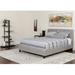 Lark Manor™ Aluino Button Tufted Platform Bed w/ Memory Foam Pocket Spring Mattress Upholstered/Polyester/Metal in Gray | Wayfair