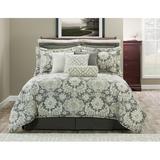 Charlton Home® Duarte Gray/Cream Comforter Set Polyester/Polyfill/Cotton | Queen Comforter + 1 Sham + 1 Bedskirt | Wayfair