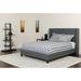 Lark Manor™ Aluino Tufted Platform Bed w/Memory Foam Pocket Spring Mattress Upholstered/Metal/Polyester in Gray | 49 H x 84 W x 85 D in | Wayfair