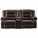 Red Barrel Studio® Bolanos 80" Faux Leather Pillow Top Arm Reclining Loveseat Faux Leather in Brown | 42 H x 80 W x 40 D in | Wayfair