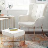 Lounge Chair - Mercer41 Naropa 30.75" Tufted Velvet Lounge Chair & Ottoman Velvet in White | 37.5 H x 30.75 W x 28.5 D in | Wayfair